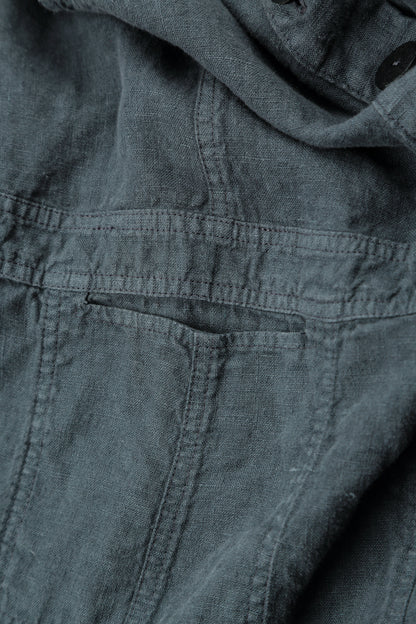 Strappy Slate Linen Jumpsuit