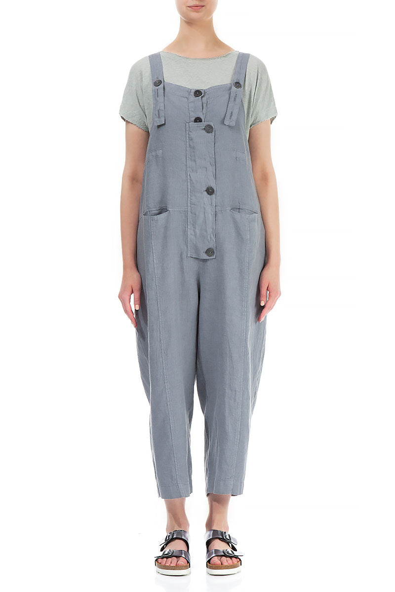 Strappy Storm Grey Linen Jumpsuit 1