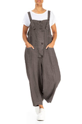 Strappy Truffle Off-Dye Linen Jumpsuit 4