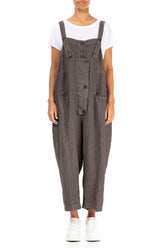 Strappy Truffle Off-Dye Linen Jumpsuit 1