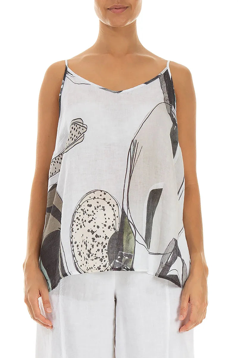 Strappy Tumbled Stone Linen Camisole Top 1
