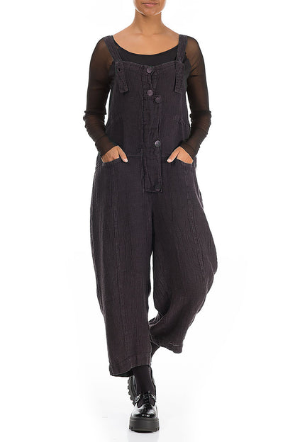 Strappy Vintage Violet Mélange Linen Jumpsuit 4