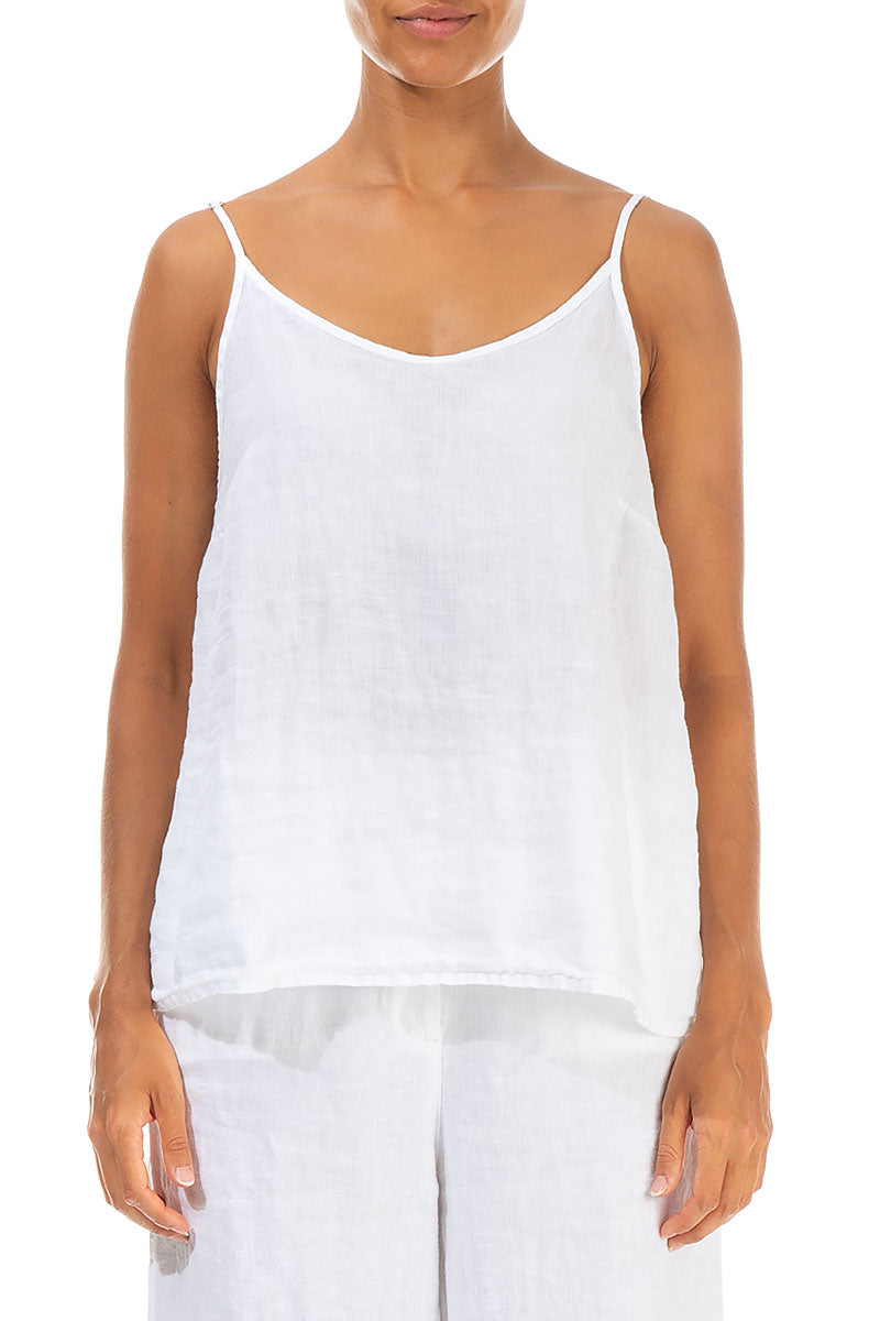 Strappy White Linen Top 1
