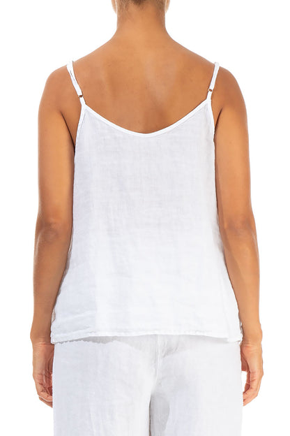 Strappy White Linen Top 2