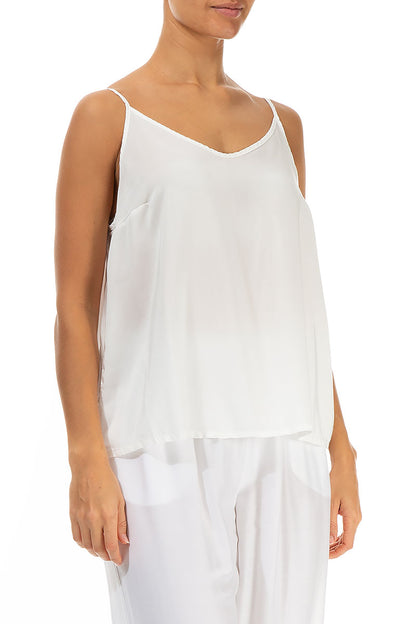 Strappy White Pure Silk Top 3