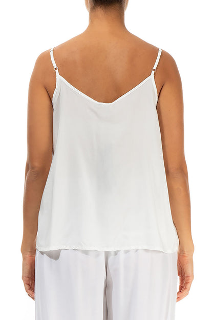 Strappy White Pure Silk Top 2