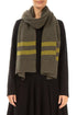 Striped Khaki Soft Wool Scarf 1