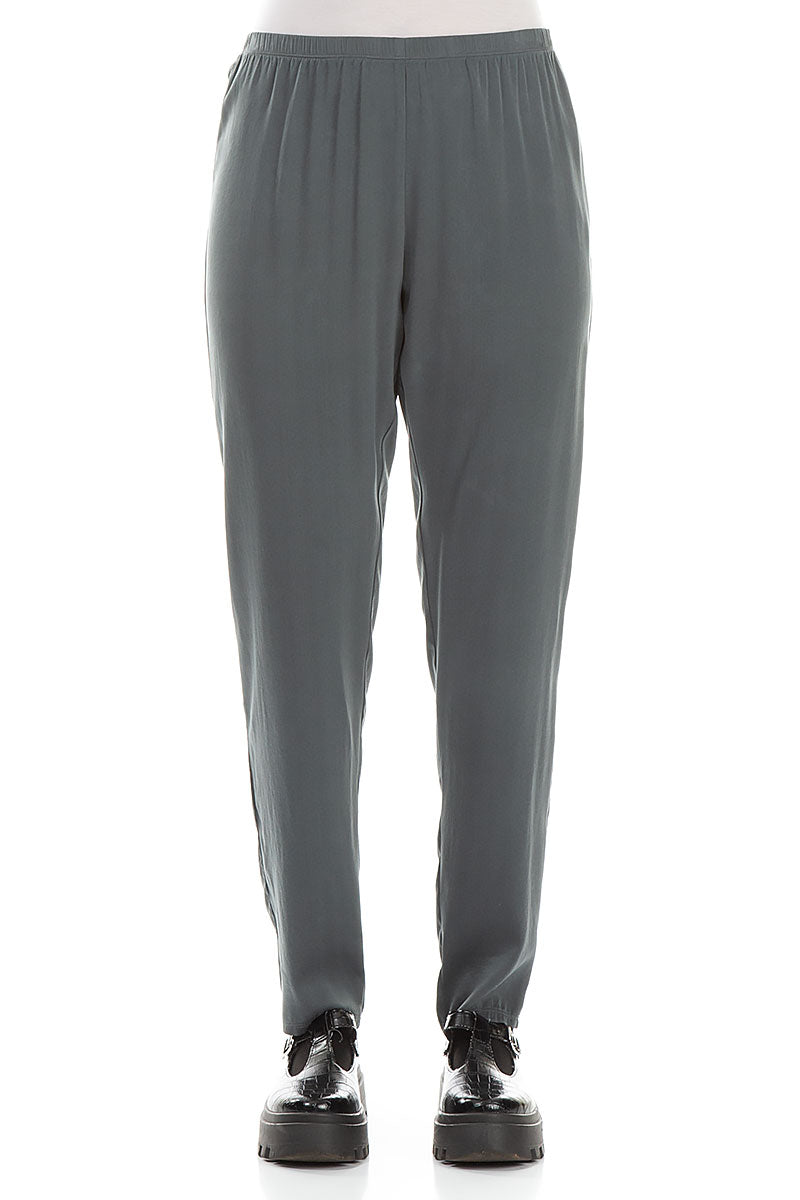 Stylish Forest Grey Silk Leggings 1