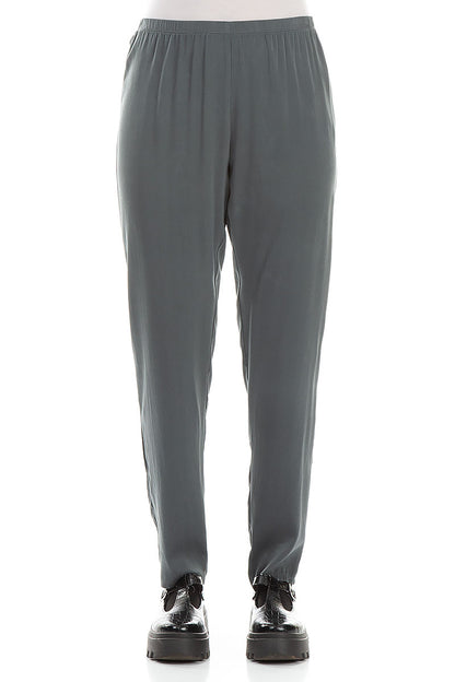 Stylish Forest Grey Silk Leggings 1