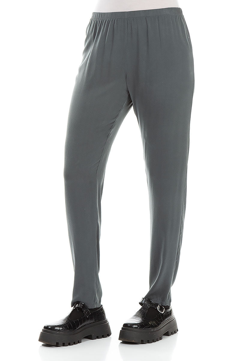 Stylish Forest Grey Silk Leggings 3