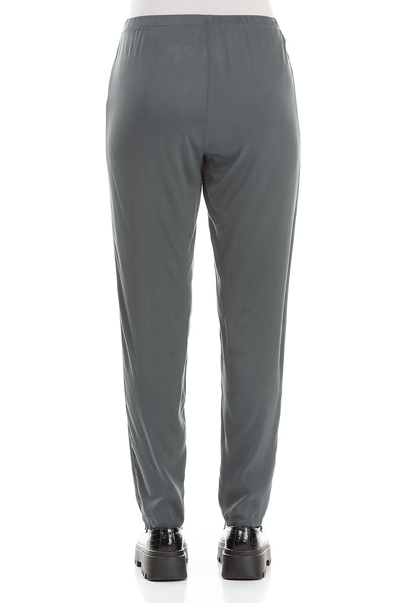 Stylish Forest Grey Silk Leggings 2