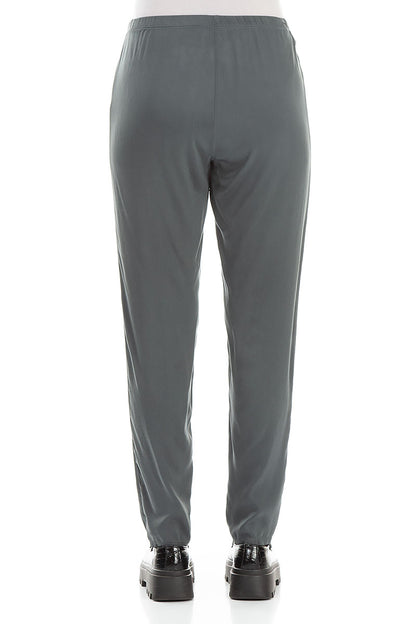 Stylish Forest Grey Silk Leggings 2