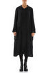 Long Buttonline Black Mélange Linen Jacket 1
