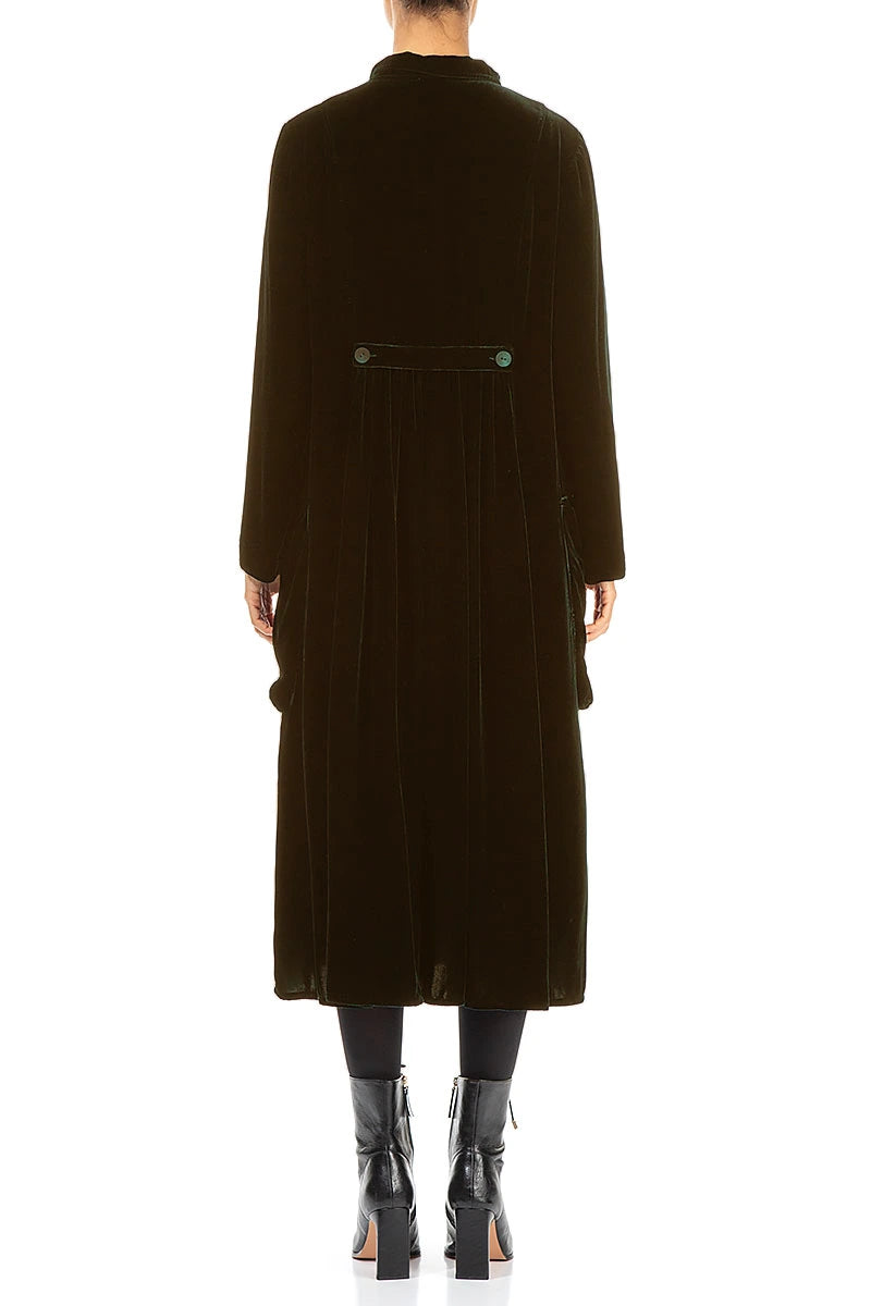 Stylish Long Forest Mist Silk Velvet Jacket