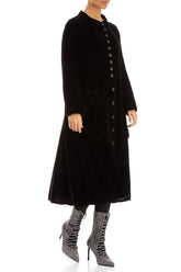 Stylish Long Vintage Violet Silk Velvet Jacket 3