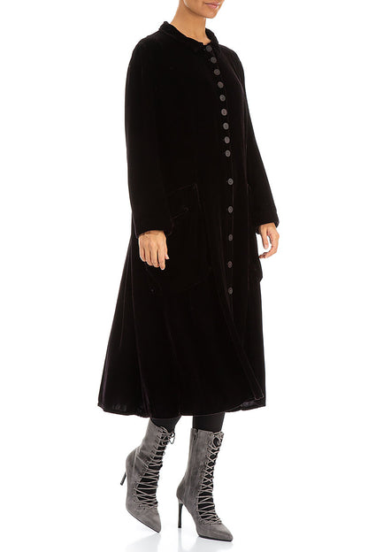 Stylish Long Vintage Violet Silk Velvet Jacket 3