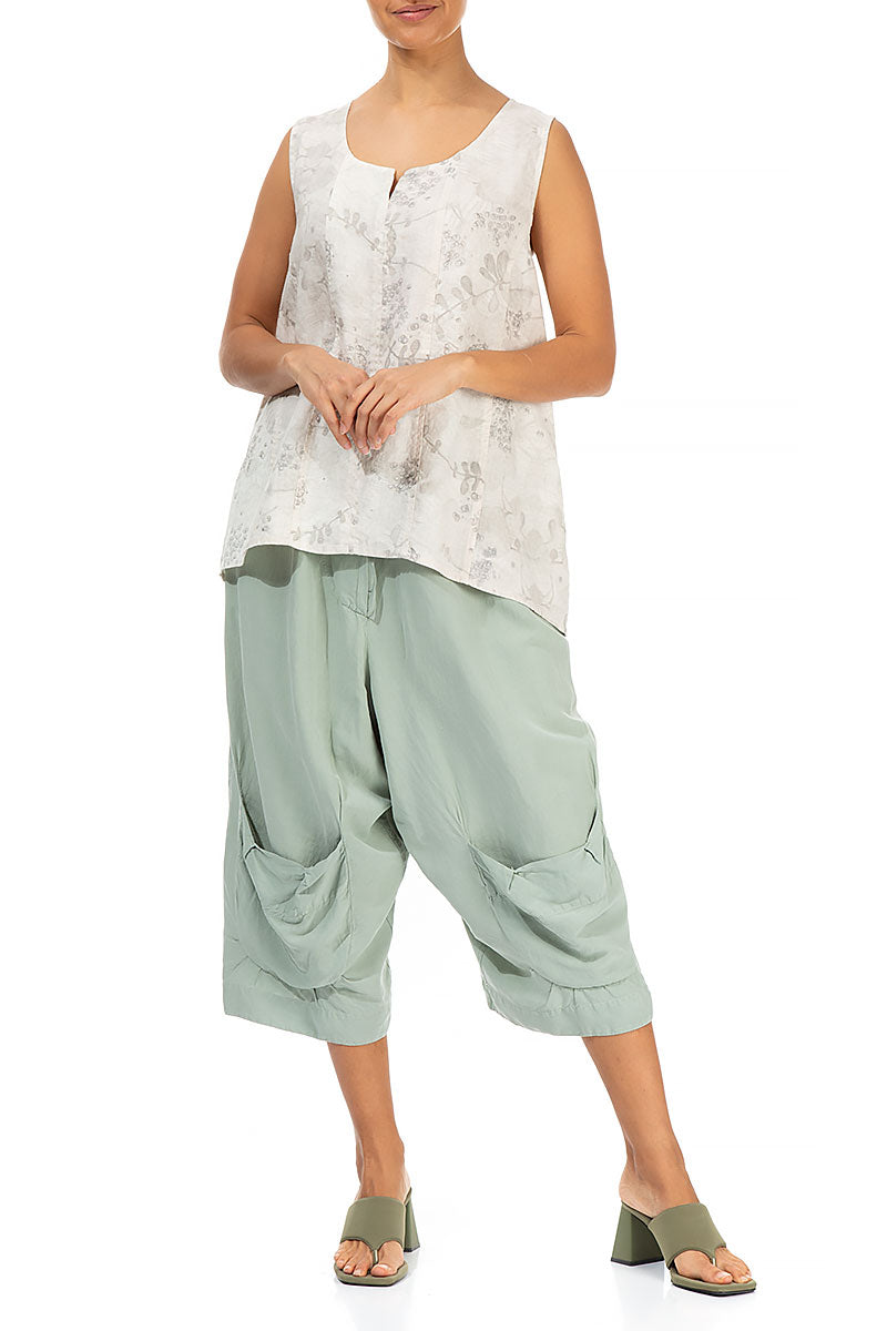 Sweetheart Neck Blossom Linen Top 4