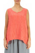 Sweetheart Neck Crinkled Living Coral Silk Top 1
