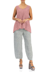 Sweetheart Neck Crinkled Powder Pink Silk Top 4
