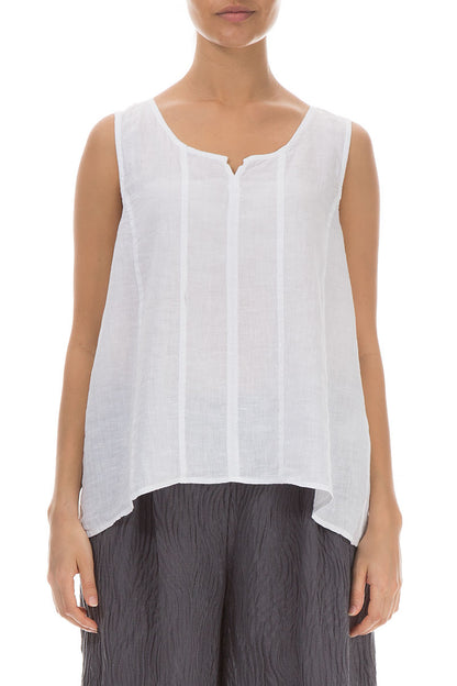 Sweetheart Neck White Linen Top 1