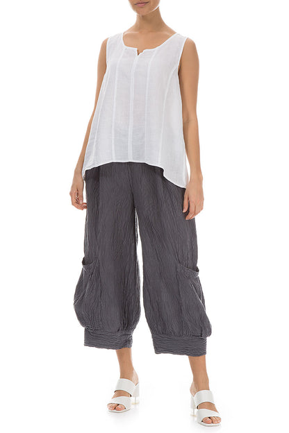 Sweetheart Neck White Linen Top 3