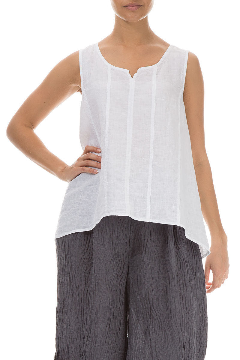 Sweetheart Neck White Linen Top 4