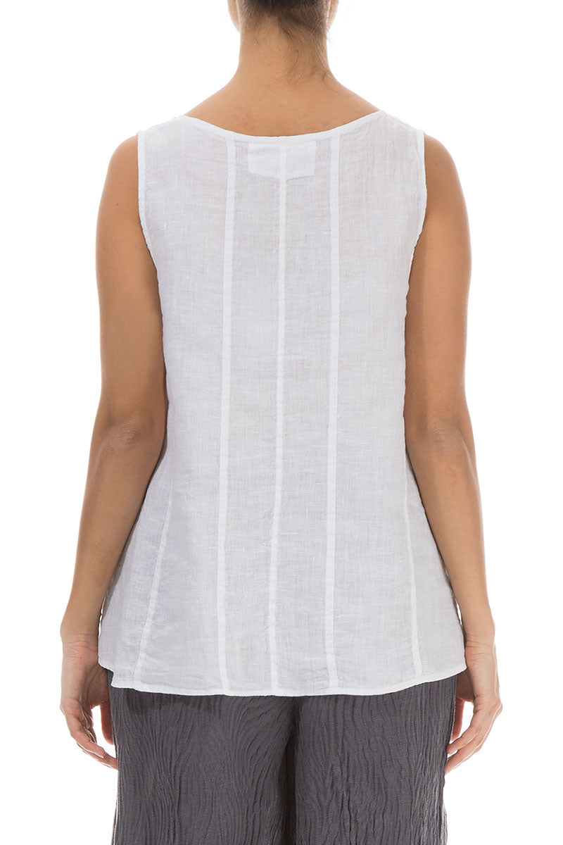Sweetheart Neck White Linen Top 2
