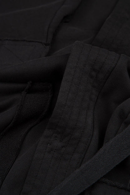 High Collar Black French Terry Cotton Jacket
