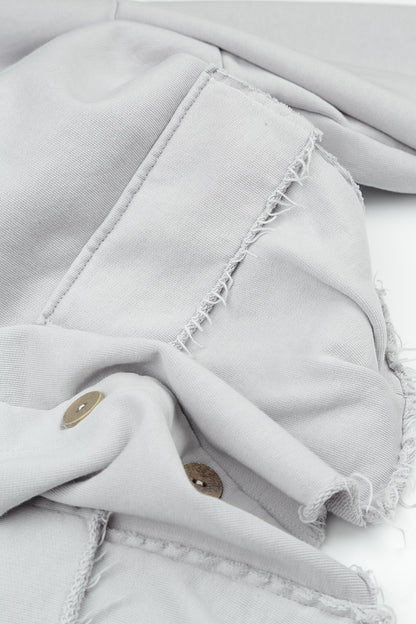 Boxy Pearl Grey French Terry Cotton Jacket
