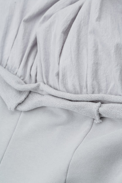 Hooded Pearl Grey Cotton Jacket Dress