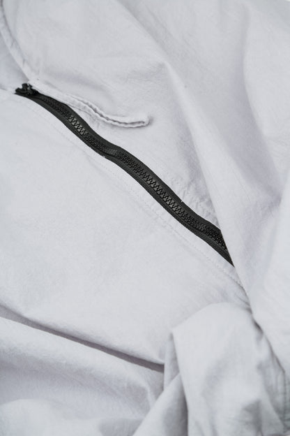 Hooded Pearl Grey Cotton Jacket Dress