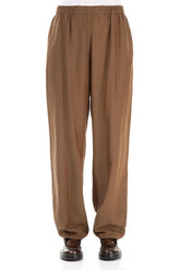 Taper Aged Copper Silk Bamboo Trousers 1