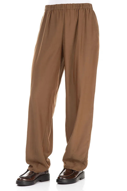 Taper Aged Copper Silk Bamboo Trousers 3