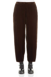 Taper Aged Copper Silk Velvet Trousers 1