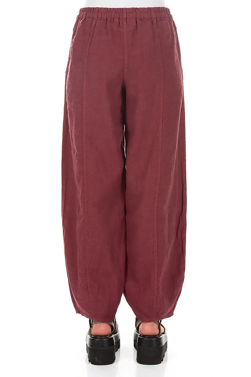 Taper Antique Ruby Linen Trousers 2