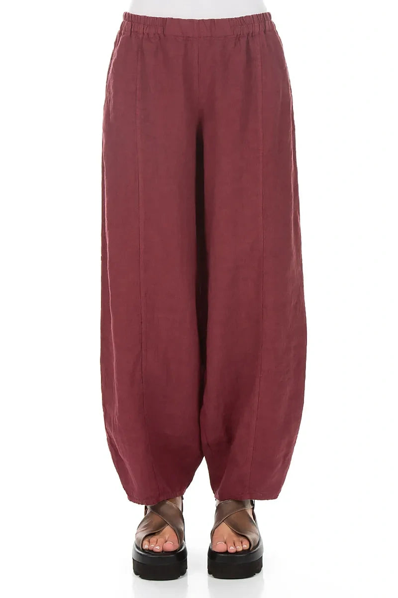 Taper Antique Ruby Linen Trousers 1