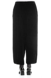 Taper Black Silk Velvet Trousers 2