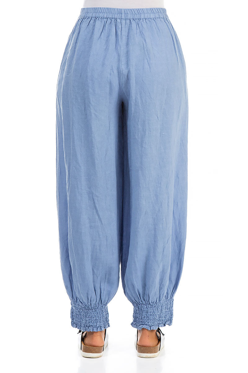 Taper Light Blue Linen Trousers 2