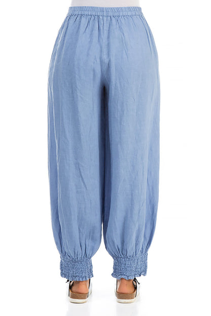 Taper Light Blue Linen Trousers 2