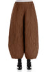 Taper Crinkled Aged Copper Silk Linen Trousers 1