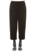 Taper Cropped Black Silk Velvet Trousers 1