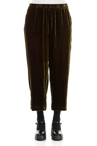 Pantalon fuselé en velours de soie Golden Sage