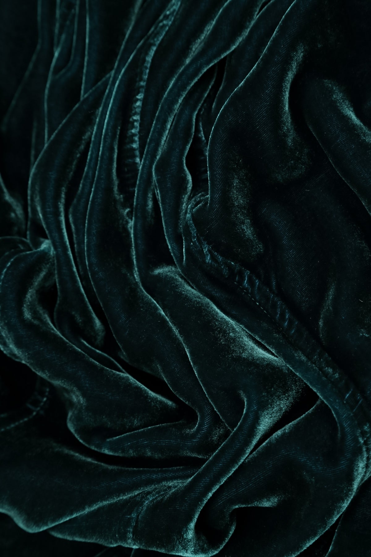 Elegant Deep Turquoise Silk Velvet Dress