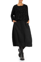 Taper Dotty Black Silk Skirt 4