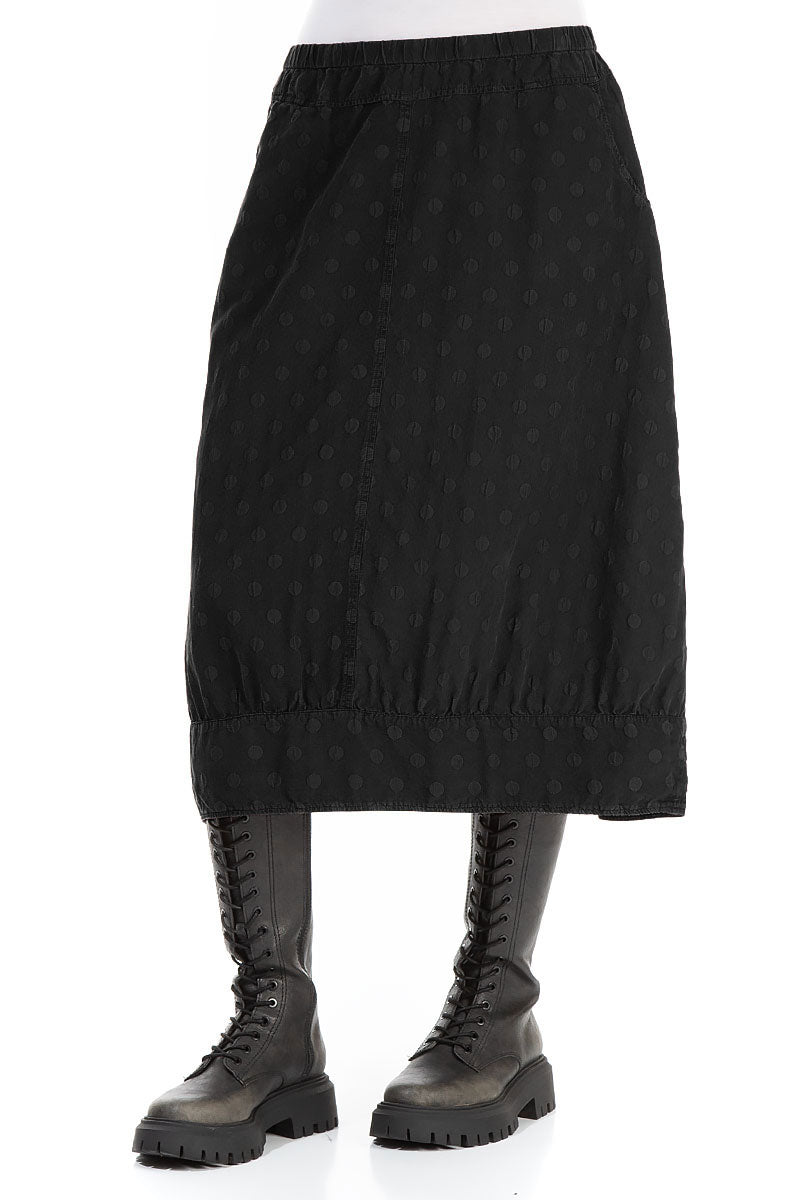 Taper Dotty Black Silk Skirt 3