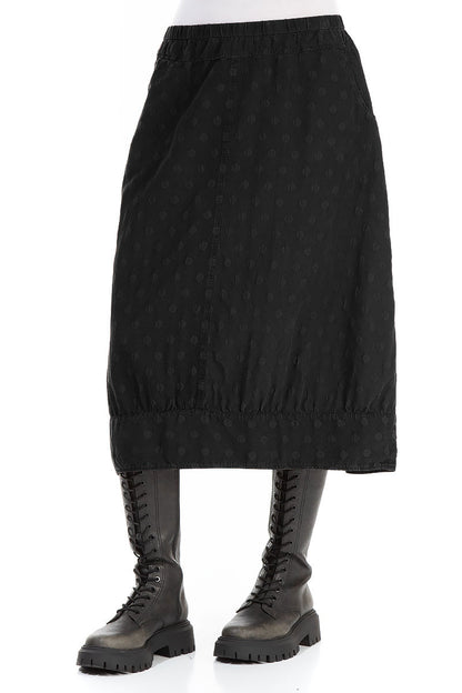 Taper Dotty Black Silk Skirt 3