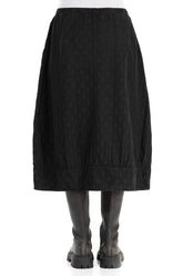 Taper Dotty Black Silk Skirt 2