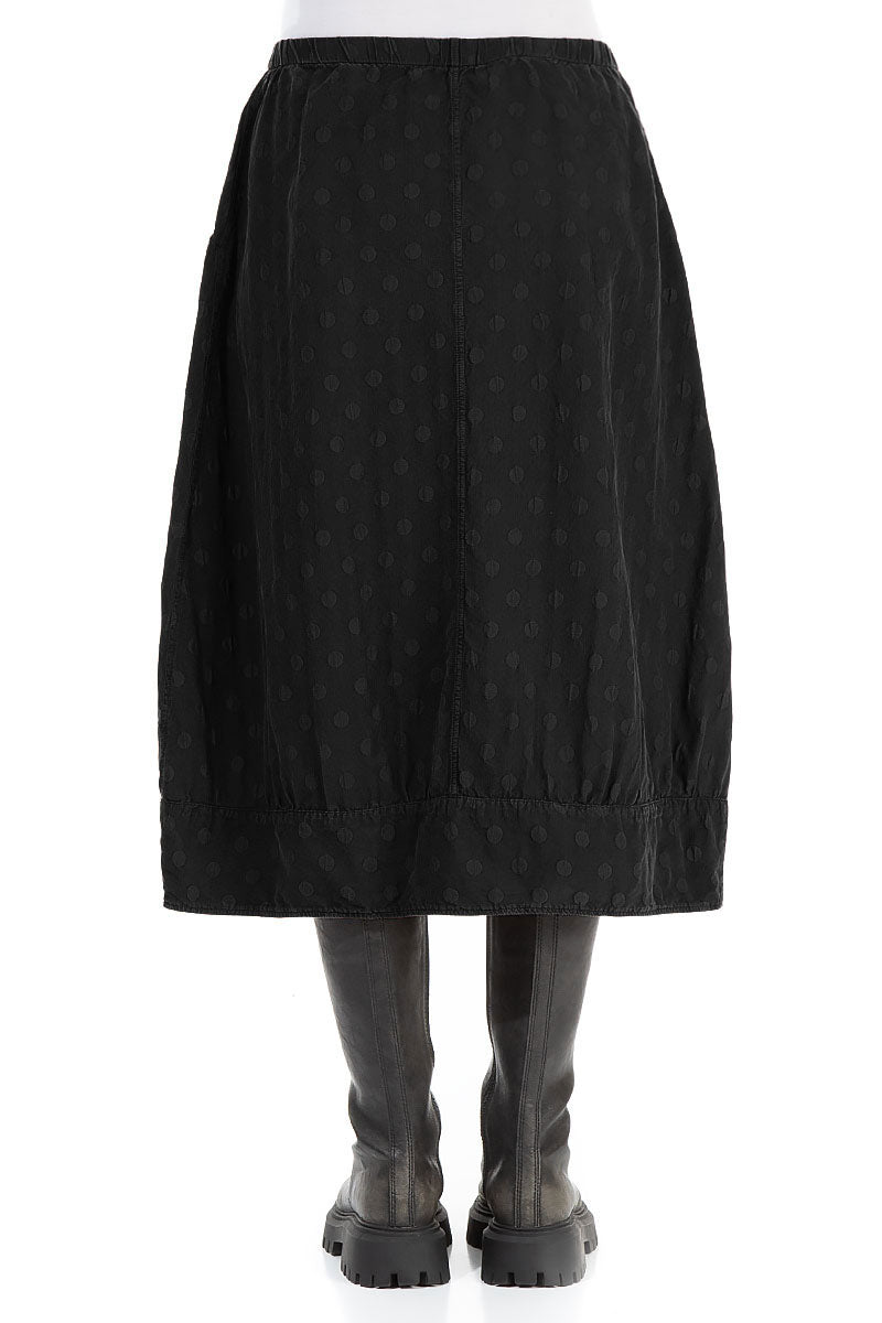 Taper Dotty Black Silk Skirt 2
