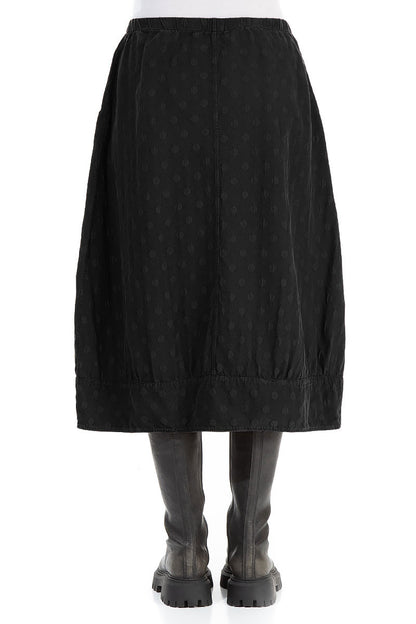 Taper Dotty Black Silk Skirt 2