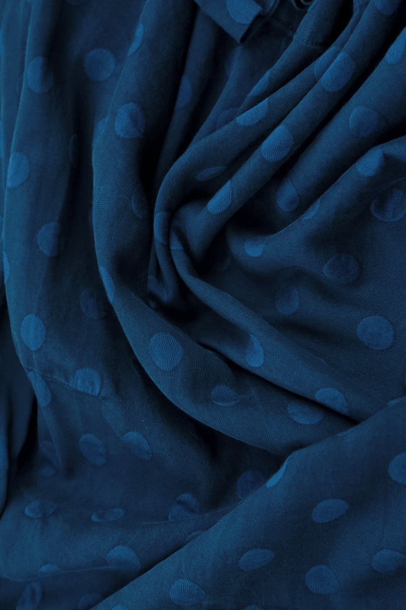 Taper Dotty Royal Blue Silk Skirt 5